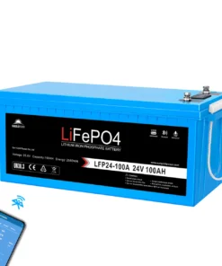 24V solar battery 100Ah LiFePO4 self-heating Bluetooth IP65 deep cycle lithium