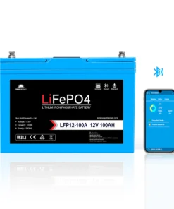 12V solar battery 100Ah LiFePO4 SunGoldPower Bluetooth BMS self-heating IP65