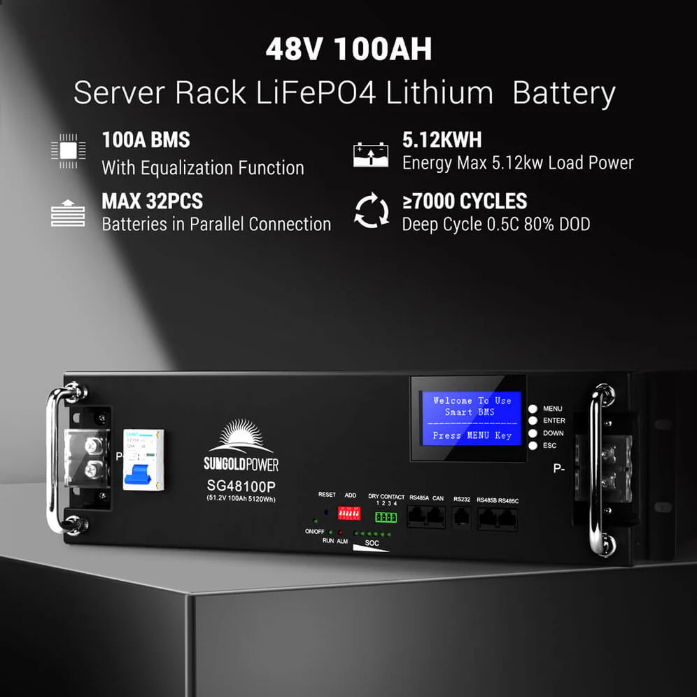 02-1_37a4ad84-9208-4ef8-b7c3-4bfa5d976060 48V battery bank 2x SG48100P server rack LiFePO4 100Ah UL1973 UL9540A