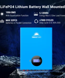 48V battery solar 2x SG48100M wall-mounted LiFePO4 5.12kWh UL1973