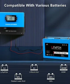 MPPT solar charge controller 100A SGC4825100A Bluetooth 48V LCD auto-detect