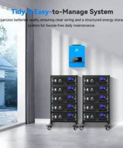 Battery rack 5-layer 3U server rack batteries steel swivel casters vertical stacking
