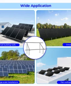 Solar panel mounting bracket 2-panel galvanized steel adjustable tilt ground mount expandable