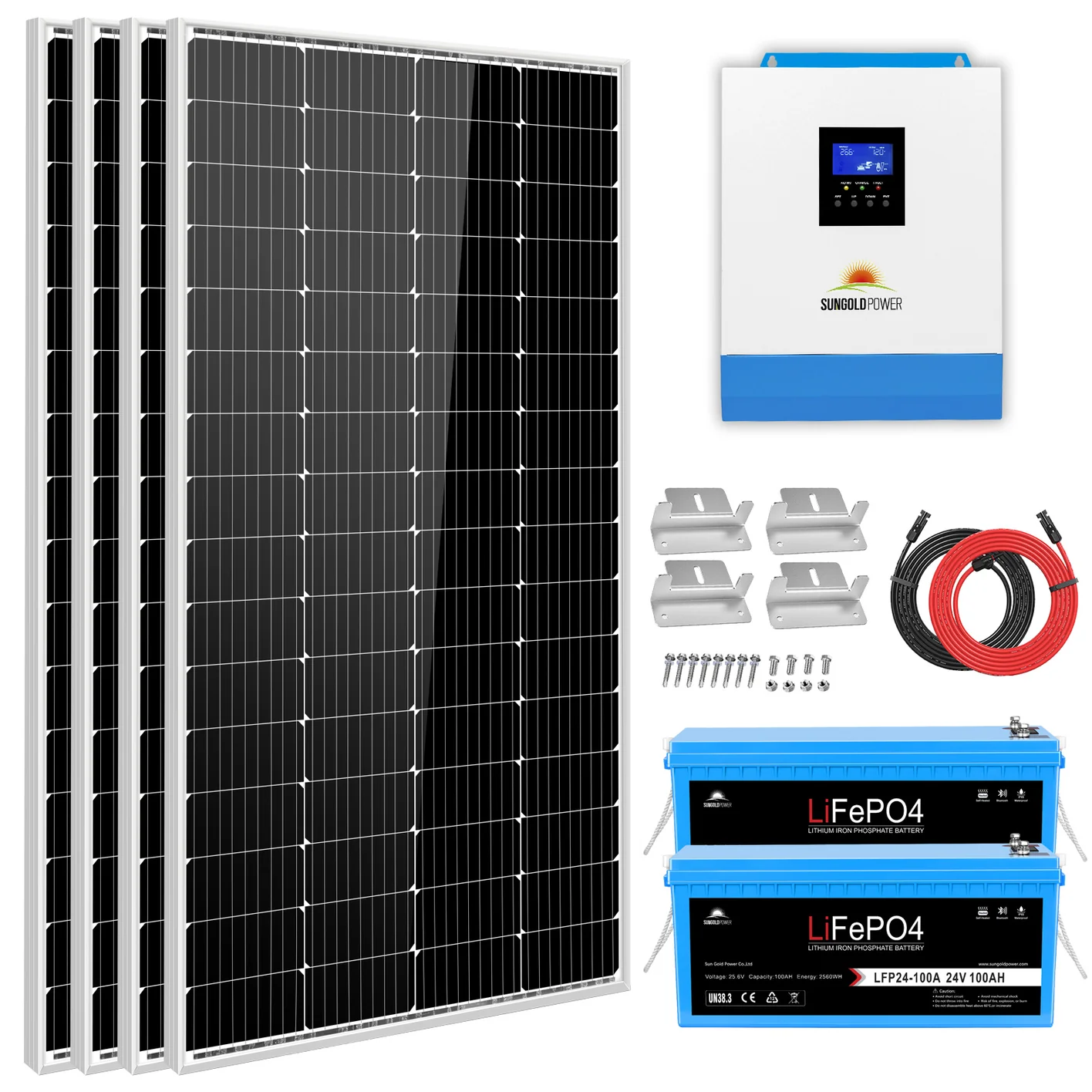 0_9175bbda-6e48-482a-904a-9afe8343a1e2 (1) camper solar panel kit 3KW 24V SGKT-3PRO 4 x 200W monocrystalline LiFePO4 Bluetooth