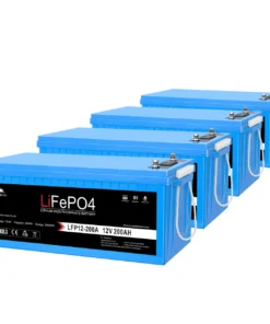 LiFePO4 battery solar bank 4x12V 200Ah SunGoldPower Bluetooth self-heating IP65