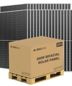 Solar panel pallet 560W Bifacial N-Type SG-560WBG 32 panels Sungold