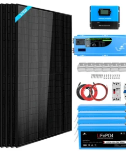 Off grid solar systems 6kW 24V SGK-PRO62 370W panels 10.24kWh LiFePO4 split phase 120V 240V