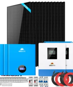 Solar panel kits for home 10kW SGM-10M2T 415W monocrystalline 20.48kWh LiFePO4 dual WiFi inverter