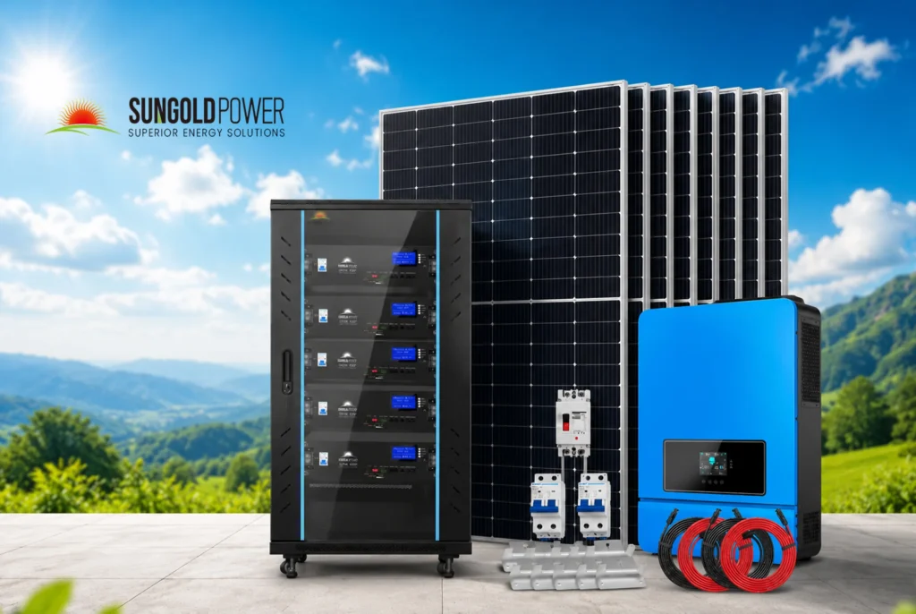 Solar panel off grid system diagram battery inverter charge controller cabin